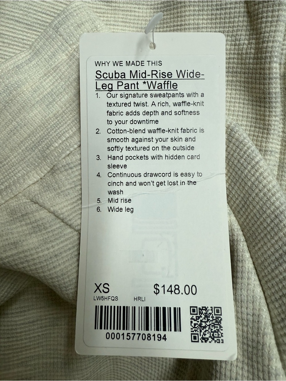LuluLemon Scuba Oversized Full-Zip Waffle Knit Hoodie+Pant SET in Hthrd Lt Ivory - Picture 8 of 10